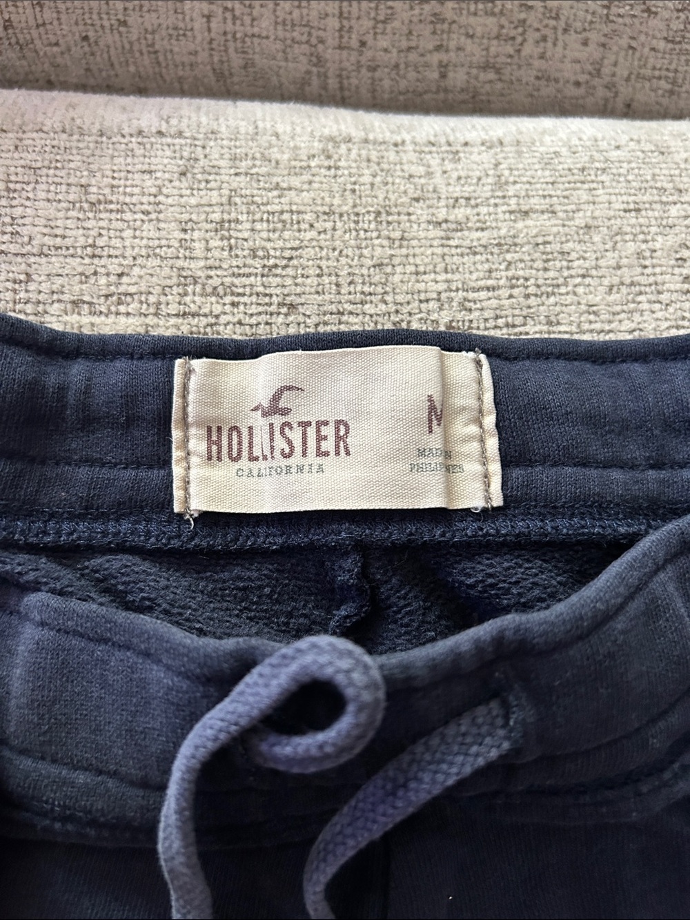 Hollister Navy Blue Athletic Dolphin Shorts with White Trim - Picture 2 of 3
